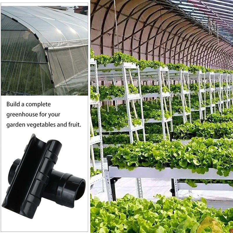APACALI 50 PCS 1 inch Greenhouse Clamps Clips 26mm Black ABS Snap Clamp Tube Clip Garden Buildings Tube Clip for Greenhouse Film, Sunshade Nets, Frame Shelters (Outer Ø 1.26”inner Ø 1”) - Image 5